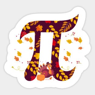 Pi Funny Math Pie Thanksgiving Fall Autumn Sticker